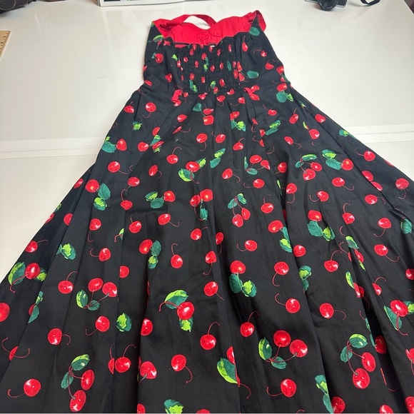 Collectif Red Dress with Cherry Print - Picture 10 of 13